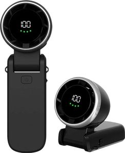 Mini wentylator Techsuit A9 z wyświetlaczem LED - czarny KP38030