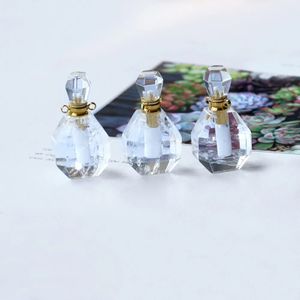 Rosenquarz/Fluorit/Amethyst/weißer Kristall/Rauchquarz Parfümflasche Halskette Perlen Natur