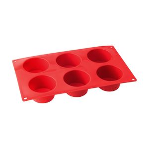 Dr. Oetker Muffinform aus Silikon 6er Cups Flexxibel, Silikonform für Muffins, Form aus hochwertigem Platinsilikon mit Antihaft-Eigenschaften (Farbe: Rot) - spülmaschinengeeignet, Menge: 1 Stück