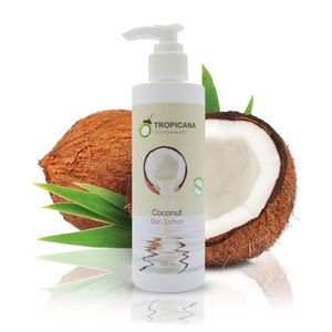 Tropicana Kokosöl Körperlotion mit Kaltgepresstem Nativem Kokos Öl, Feuchtigkeitspflege für schöne Haut, Kokosnuss Körpercreme Bodylotion mit Vitamin E und Vitamin B3