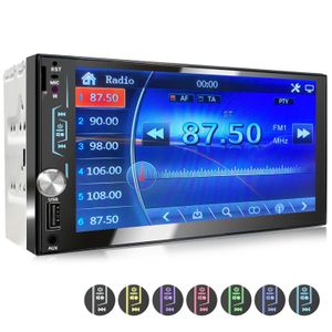 XOMAX XM-2V783 Autoradio mit 7 Zoll Touchscreen Bildschirm (kapazitiv), Mirrorlink, Bluetooth, USB, AUX, SD, 2 DIN