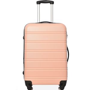 Fortuna Lai pevný skořepinový kufr na kolečkách cestovní kufr ardschale palubní kufr příruční zavazadlo s TSA zámkem a 4 kolečky (růžový, příruční kufr)