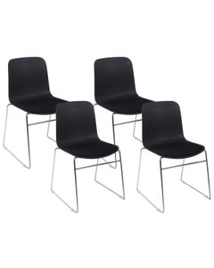 BELIANI Sada 4 stoličiek čierna stohovateľná bez podrúčok plastové oceľové nohy konferenčné stoličky súčasný moderný škandinávsky štýl jedáleň