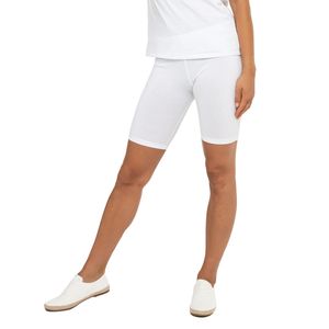 Celodoro Damen Kurzleggings (1 Stück) Stretch-Jersey Radlerhose aus Baumwolle - Weiß XL