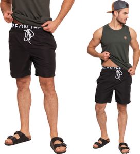 Moraj Herren Badeshorts Badehose Schwimmshorts Surfhose Gummibund mit Aufschrift 2600-002, Schwarz, XL