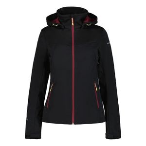 Icepeak Softshelljacke für Damen leicht Wasserabweisend Boise, Farbe:Schwarz, Größe:40