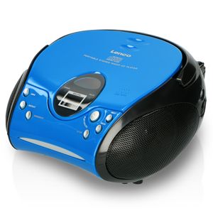 Lenco SCD-24 - tragbarer Radio CD-Player - CD-Radio - UKW Radio - Titel Speicher - 2 x 1,5 Watt RMS - Blau