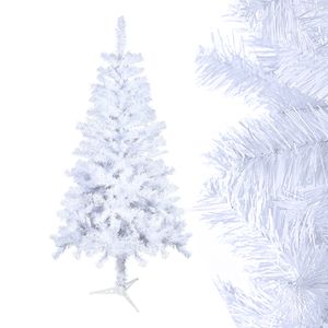UISEBRT Künstlicher Weihnachtsbaum 120cm Tannenbaum Christbaum Kunstbaum Dekobaum mit Baumständer Weihnachtsdeko Weiß PVC