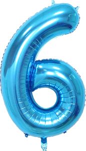 Oblique Unique 1x Folien Luftballon mit Zahl 6 Kinder Geburtstag Jubiläum Party Deko Ballon blau