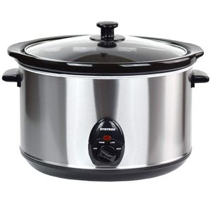 Syntrox 5,6 Liter Edelstahl Slow Cooker mit Warmhaltefunktion