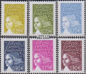 Briefmarken Frankreich 2003 Mi 3709I y-3714I y (kompl.Ausg.) postfrisch Freimarken: Marianne