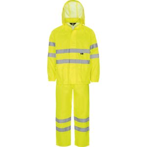 Arbeitsjacke Regenjacke + Regenhose Warnschutz-Regenanzug, Gelb Größe L