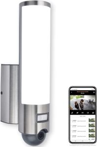 LED-Kameraleuchte Elara,Außenleuchte in (Edelstahl) mit Bewegungsmelder & Kamera