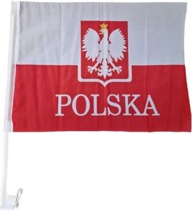 Flaga Polski do mocowania na szybę auta