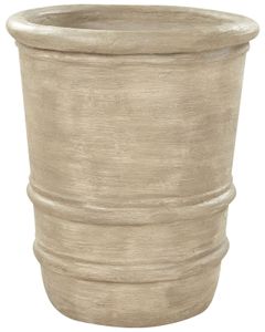 BELIANI Blumentopf Beige Terrakotta Oval ⌀ 43 cm Wisch-Optik mit Loch 51 cm Hoch Konisch Rustikales Design für Garten Terrasse Outdoor Indoor Balkon