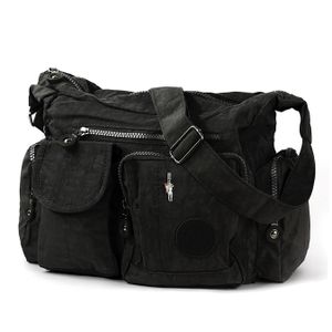 Bag Street Nylon Tasche Damenhandtasche Schultertasche schwarz 30x12x22 OTJ205S