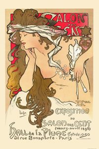 Alphonse Mucha Selbstklebende Fototapete Poster-Tapete - Salon Des Cent, Paris 1896 (180 x 120 cm)