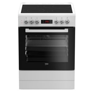 Elektrický sporák Beko so sklokeramickou varnou doskou s dvojokruhovou zónou FSM67320GWS