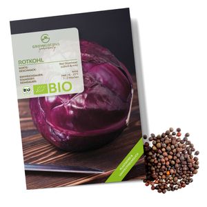 Rotkohl Samen (Red Drumhead, 125 Korn) - Rotkohl Saatgut aus biologischem Anbau ideal für die Anzucht im Garten, Balkon oder Terrasse