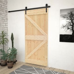 vidaXL Posuvné dvere s kovaním 80x210 cm z masívneho borovicového dreva