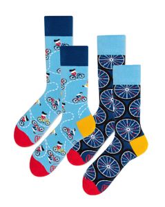 Many Mornings Pánske farebné ponožky Bicycles modré 43-46