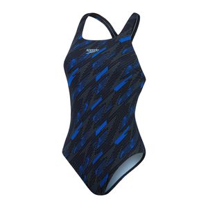 Speedo Hyperboom Badeanzug Damen, Farbe:Schwarz-Blau, Größe:44
