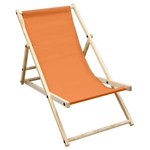 ECD Germany Polohovací židle ze dřeva, 3 polohy naklonění, oranžová, do 120 kg