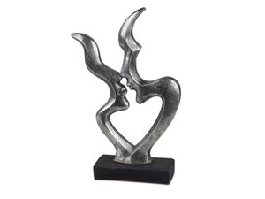 formano moderne Dekofigur Faces 35 cm silber Skulptur Paar Liebe Gesichter