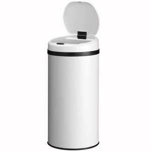 Juskys Automatik Mülleimer mit Sensor 40L für Küche - elektrischer Deckel - Weiß