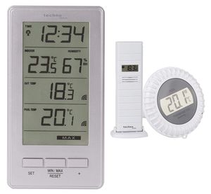 Funk-Poolthermometer WS 9069 IT Technoline Teichthermometer Wasserthermometer Digital inkl. Zusatzsender für die Aussentemperatur