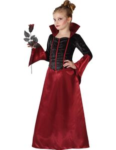 Elegante Vampirin Halloween-Kinderkostüm schwarz-rot