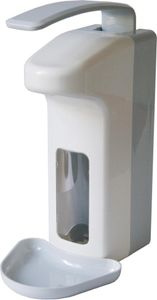 CleanSV Desinfektionmittelspender Seifenspender LH 1000ml  Kunststoff mit Leerflasche und Abtropfschale