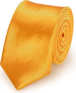 Krawatte Gelb slim aus Polyester einfarbig uni schmale 5 cm