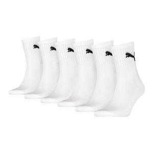 PUMA Uni Sportsocken, 6er Pack - Short Crew Socks, ECOM, Logo, einfarbig Weiß 39-42