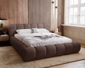 Čalouněná postel 160x200 CLOUD, silná pěna, stylová, designová manželská postel - základ postele, lamelový rošt, ložnice (Hnědá - Jupiter 31)