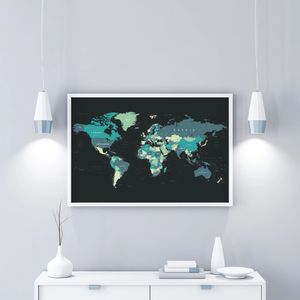 Golden Posters Weltkarte mit Legende – Grün (Din A2)