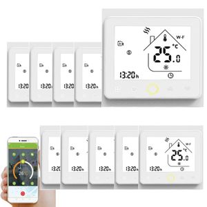10X Wifi Smart Wassererwärmung Thermostat Temperaturregler APP Control 5A Kompatibel mit Alexa / Google Home Fussbodenheizung für zu Hause - Weiss Raumthermostate