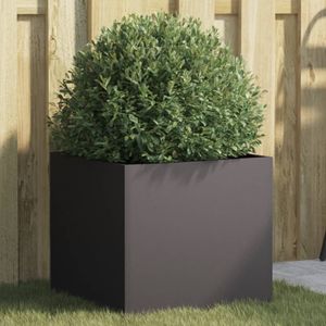 Czarna donica 42x40x39 cm Stal walcowana na zimno