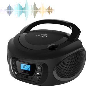 Cyberlux Tragbarer CD-Player Kinder Radio CD-Radio Stereoanlage Boombox schwarz Cyberlux Tragbarer CD-Player Kinder Radio CD-Radio Stereoanlage Boombox schwarz