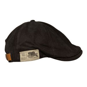 Herren-Baskenmütze, britischer Vintage-Stil, einfarbig, verstellbar, Herrenhut zum Einkaufen, Schwarz