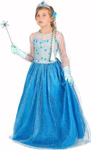 Kostým ľadovej princeznej pre dievčatá s doplnkami modrý