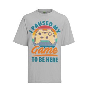 Retro I Paused MY Game to be Here Zocker Symbol Man Game Geek Nerd Bio Herren T-Shirt koszulka męska E-Sport kontroler playstation Bio Baumwolle