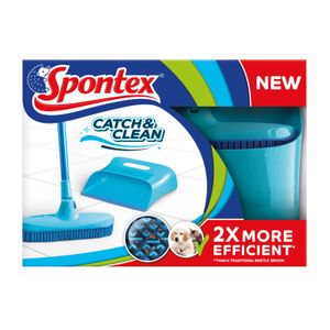 Spontex Catch & Clean Kehrbesen mit Gummiborsten, Besen, Universalbesen, Bodenkehrer, Haushaltsbesen, Gummibesen