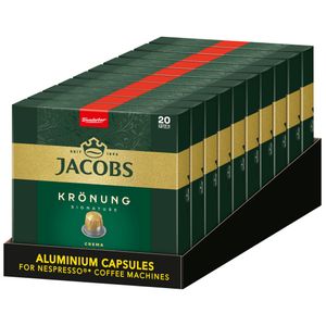 JACOBS Kapseln Krönung Crema 200 Nespresso®* kompatible Kaffeekapseln 10x20