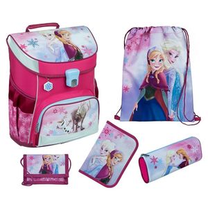Disney Die Eiskönigin Schulranzen für Mädchen Scooli Campus Fit Schultasche im Set 5tlg. inkl. Federmappe Frozen Rosa