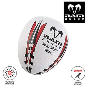 Solo Skill Rugby Ball - Ultimatives Einzeltraining - 3D-Grip - Üben Sie das Hüpfen und Fangen individuell Size 3