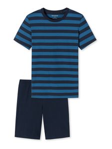Schiesser schlafanzug pyjama schlafmode bequem Basic Kids blau 176