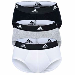 Adidas Herren Basic Brief Slips Unterhose Pant Unterwäsche 3er Pack , Farbe:Black / White / Grey, Bekleidungsgröße:S