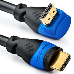deleyCON 10m HDMI 270° Grad Winkel Kabel - Kompatibel zu HDMI 2.0/1.4 - UHD 4K 3D 1080p 2160p ARC - Schwarz