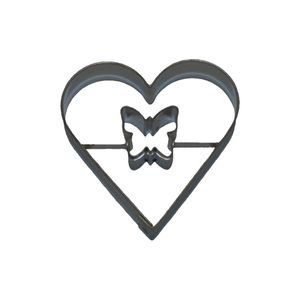Smolik Ausstecher Herz mit Schmetterling - innen - 5,5 cm